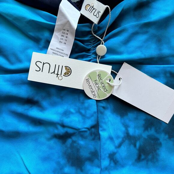 CITRUS Swimwear Swim Short Bikini Reversible Swimsuit Bottom tie dye/blue-Size M - Picture 4 of 4